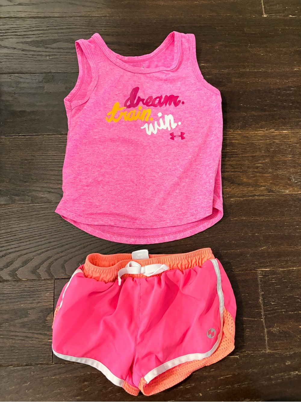 Under Armour Pink & Coral Athletic Tank and Shorts Set